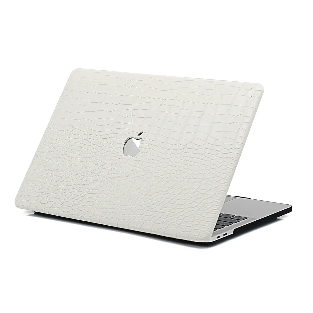 Crocodile Texture MacBook Case White