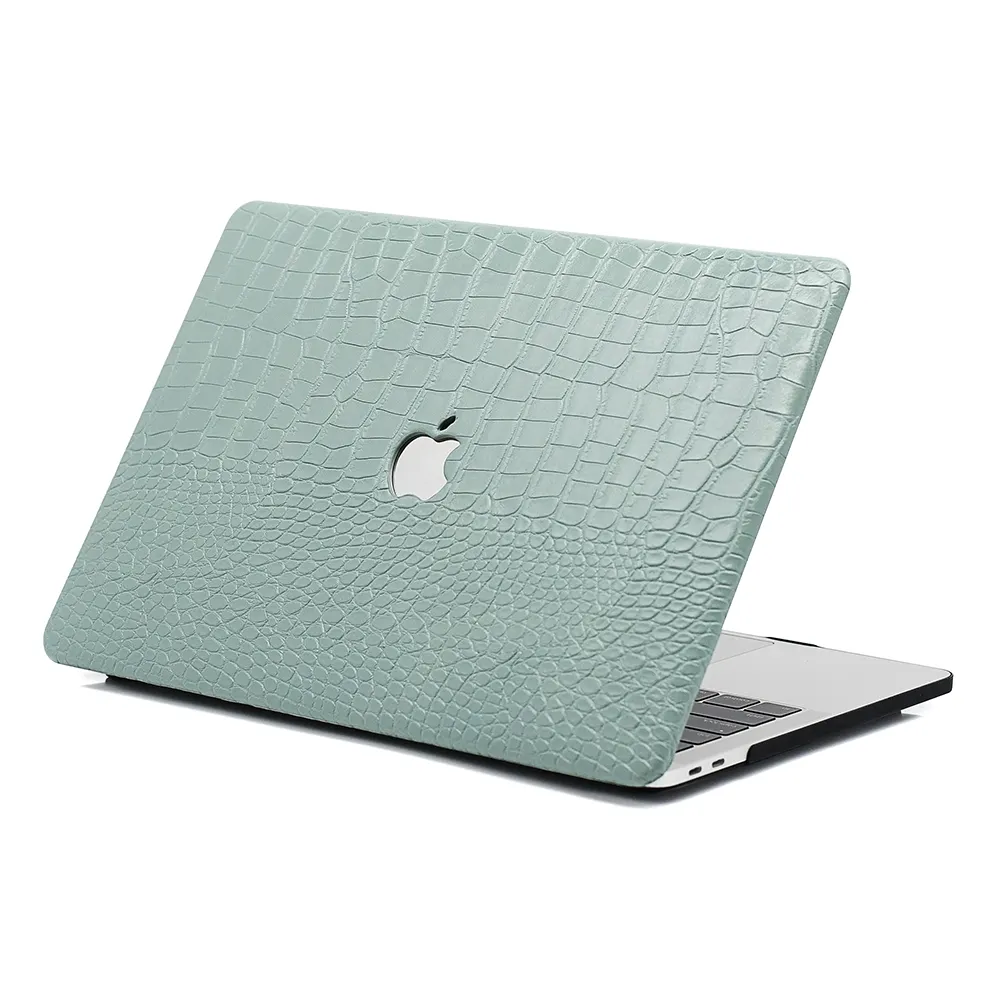 Aqua Green Crocodile Texture MacBook Case