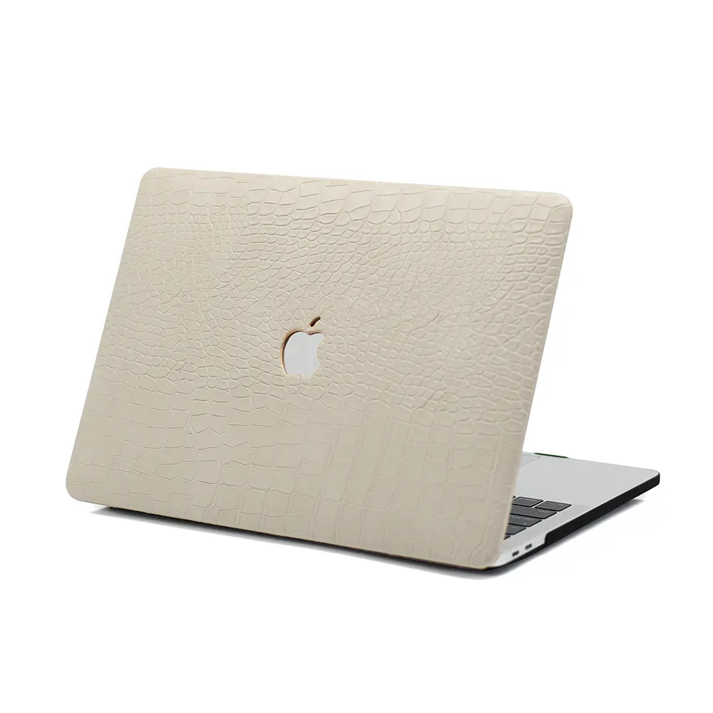 Beige Gray Crocodile Texture MacBook Case