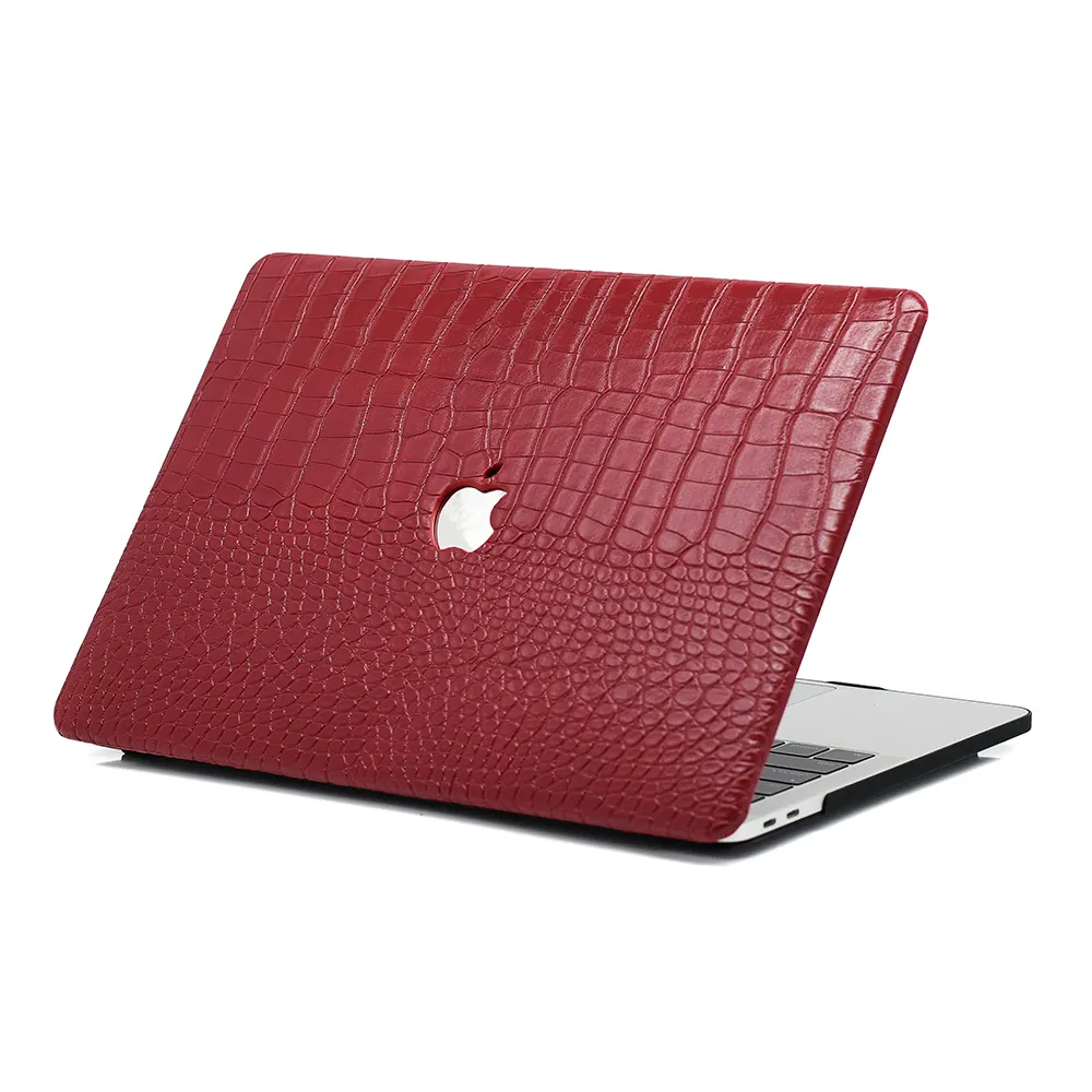 Deep Red Crocodile Texture MacBook Case