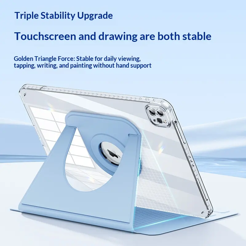 Stable Triangle Stand Rotatable iPad Case