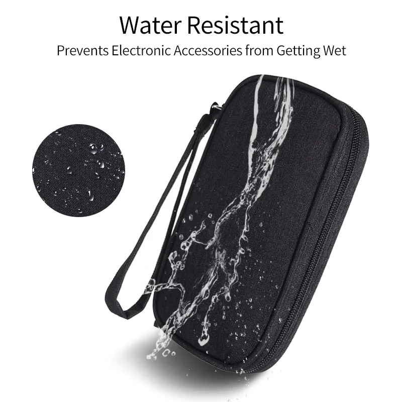 Waterproof travel tech pouch for electronic accessories.