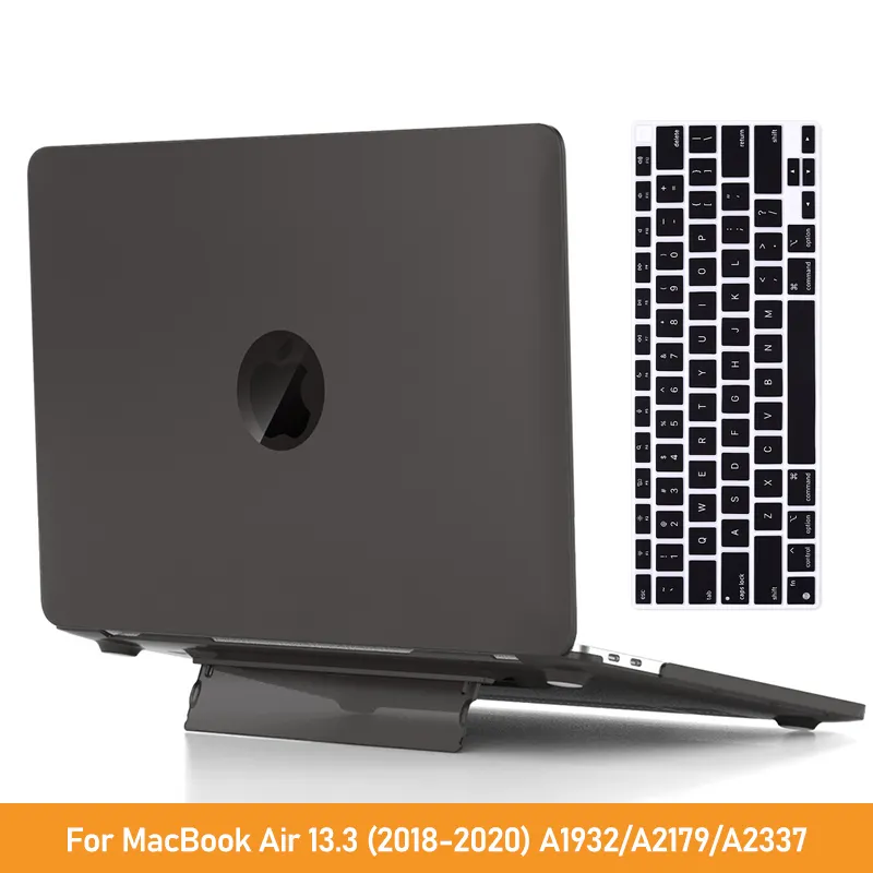 Black hard shell case for MacBook Air with keyboard cover.